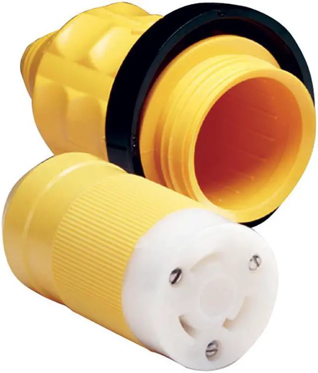 Alt view image 4 of 4 - Marinco 305CRCN.VPK 30A Female Connector w/Cover & Rings