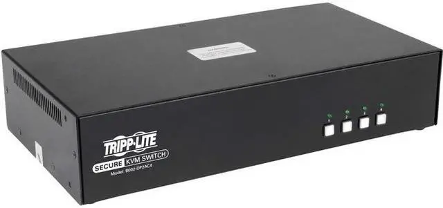 Alt view image 2 of 13 - Tripp Lite B002-DP2AC4 Secure KVM Switch Dual Monitor DisplayPort to DisplayPort - 4 Port, 4K & NIAP PP3.0