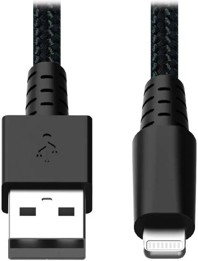 Alt view image 6 of 14 - Tripp Lite M100-001-GY-MAX Heavy-Duty USB Sync / Charge Cable with Lightning Connector - M/M, USB 2.0, UHMWPE and Aramid Fibers, Gray, 1 ft. (0.3 m)