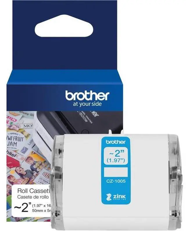Alt view image 9 of 20 - Brother Genuine CZ-1005 continuous length ~ 2 (1.97") 50 mm wide x 16.4 ft. (5 m) long label roll featuring ZINK® Zero Ink technology - 1 31/32" Width x 16 13/32 ft Length - Zero Ink