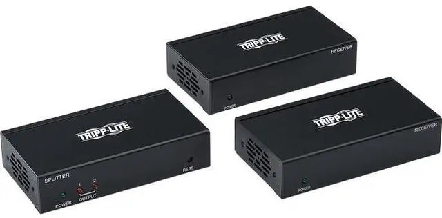 Alt view image 2 of 11 - Tripp Lite B127-002-D2H 12 ft. Displayport To HDMI Over Cat6 Kit, DP Transmitter & Two HDMI Receivers, 4K - 60Hz, TAA, Black