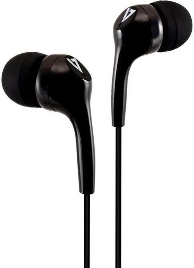 Alt view image 2 of 10 - V7 HA105 Lightweight Stereo Earbuds - Black