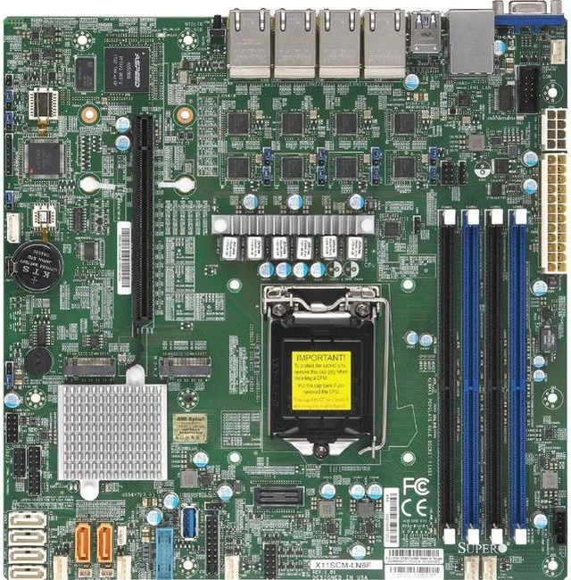 Alt view image 3 of 7 - Supermicro MBD-X11SCM-F-B I3 LGA1151 C246 PCI Express SATA Micro-ATX 128GB DDR4 Motherboard - Bulk packaging - - OEM