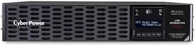 Alt view image 8 of 20 - CyberPower PR1500RTXL2UCN - UPS - 2U - line-interactive - 100/110/120/125 VAC - 1500Watt - 1500VA - USB, Serial, SNMP, Relay, Cloud, EPO - 8 NEMA 5-15R - Black