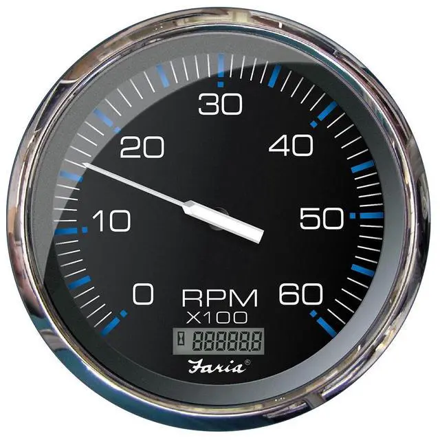 Alt view image 6 of 6 - FARIA 5 TACHOMETER WITH DIGITAL HOURMETER (6000 RPM)