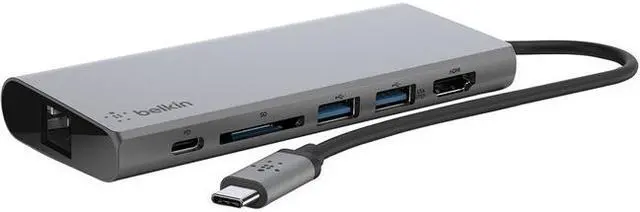 Alt view image 10 of 20 - BELKIN COMPONENTS F4U092BTSGY USB-C MULTIMEDIA HUB+ POWER,SPACE GRAY