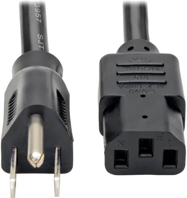 Alt view image 4 of 9 - Tripp Lite Model P007-006-15D 6 ft. Desktop Computer Power Cord, Right-Angle 5-15P to C13 - Heavy Duty, 15A, 125V, 14 AWG, 6 ft. Black