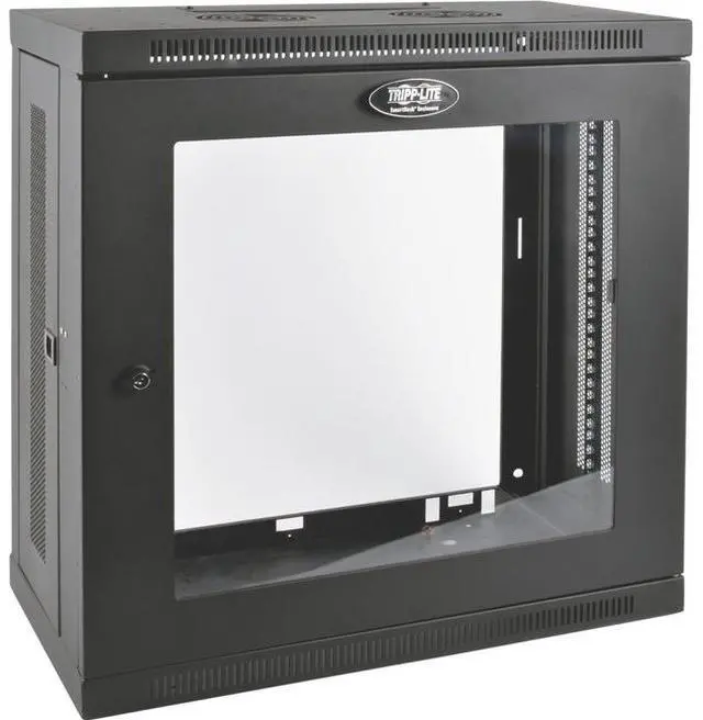 Alt view image 4 of 10 - Tripp Lite 12U Wall-Mount Rack Enclosure Server Cabinet with Clear Acrylic Window, Low-Profile Patch-Depth (SRW12U13G)