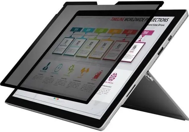 Alt view image 2 of 6 - Rocstor PrivacyView™ Premium Magnetic Privacy Filter for Microsoft® Surface® Pro 4/5/6 12.3" Tablet - For Surface® Pro 4 / 5 / 6 Landscape Tablet - 3:2 Aspect Ra