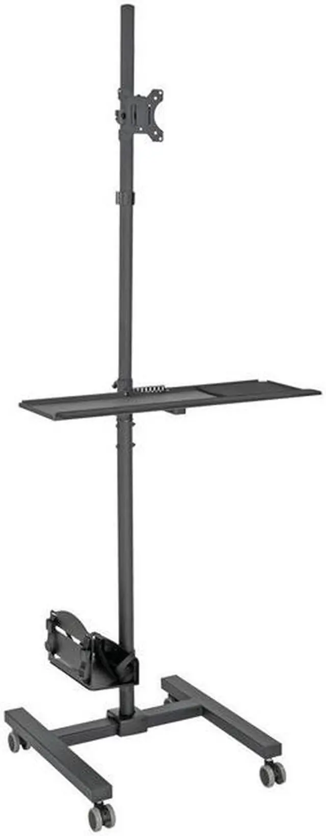 Alt view image 13 of 20 - Tripp Lite Mobile Workstation TV Floor Stand Cart Height-Adjustable 17-32in