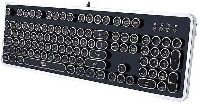 Alt view image 2 of 7 - ADESSO AKB-636UB ADESSO FANCY TYPEWRITER MECHANICAL USB KEYBOARD, RETRO ELEGANT DESIGN WITH ADJUS