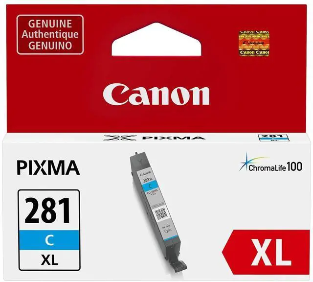 Alt view image 9 of 14 - Canon CLI-281XL Original Ink Cartridge - Cyan - Inkjet - 1 Each