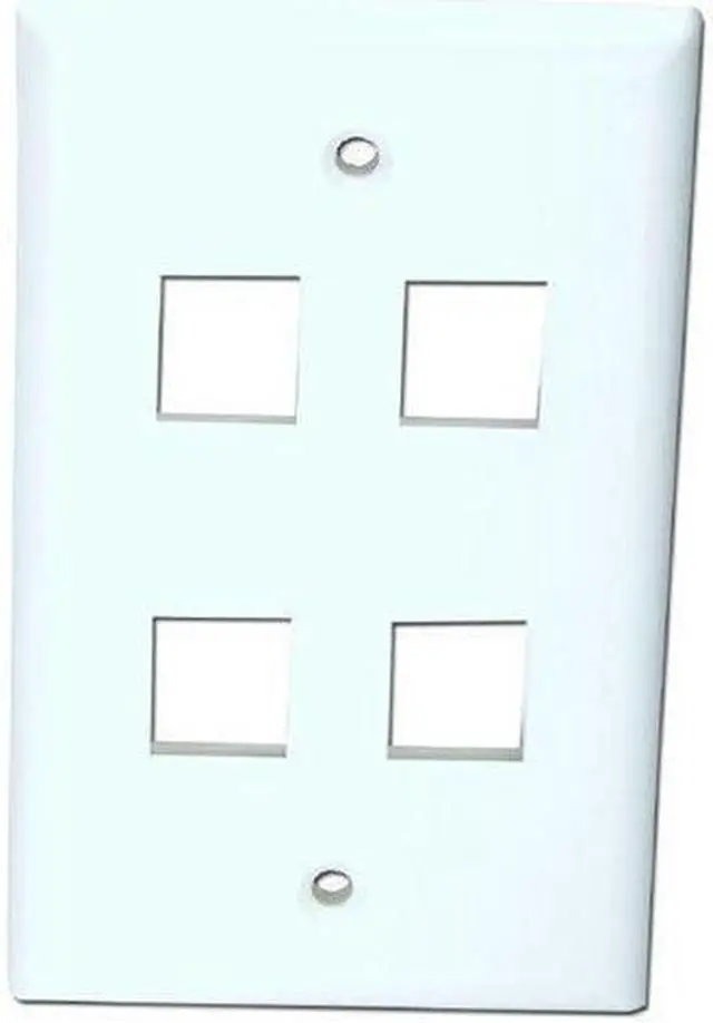 Main image of 4PORT WHITE KEYSTONE WALL PLATE