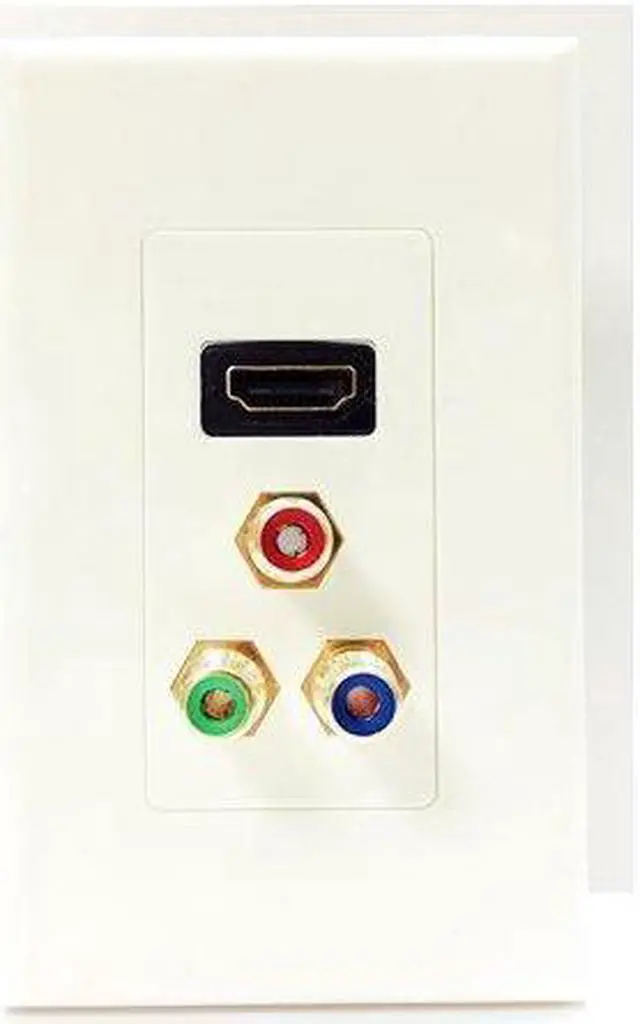 Main image of 4XEM 1 Port Female HDMI and RCA Audio/Video Wall Plate (White)