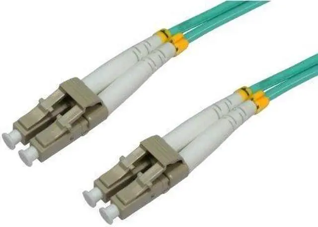 Alt view image 3 of 9 - Intellinet Fiber Optic Patch Cable, Duplex, Multimode, LC/LC, 50/125 Âµm, OM3, 5.0 m (14.0 ft.), Aqua