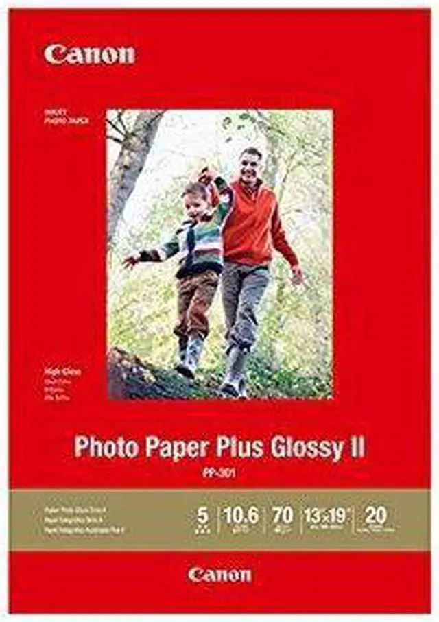 Alt view image 7 of 8 - Canon PP-301 Photo Paper Plus Glossy II Inkjet Paper, 13x19", 20 Sheets