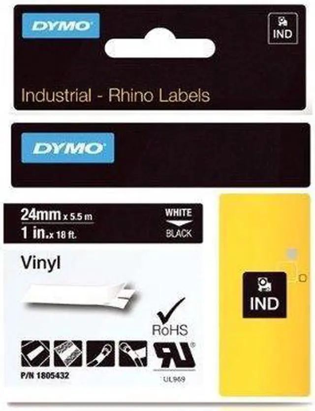 Alt view image 7 of 12 - DYMO IND Vinyl Labels 1"