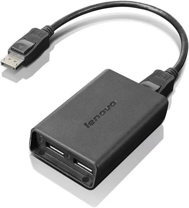 Alt view image 3 of 11 - Lenovo 0B47092 Displayport to Dual-Displayport Adapter