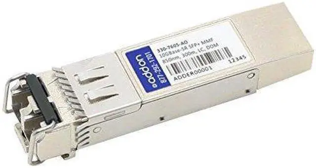 Alt view image 5 of 16 - AddOn Dell 330-7605 Compatible TAA Compliant 10GBase-SR SFP+ Transceiver (MMF, 850nm, 300m, LC, -