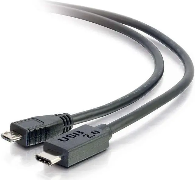 Alt view image 5 of 16 - C2G 28852 USB 2.0 USB-C to USB Micro-B Cable M/M for Phones, Laptops, Tablets, Chromebook Pixel, Samsung Galaxy TabPro S, LG G6, Apple Macbook, Black (10 Feet, 3.04 Meters)