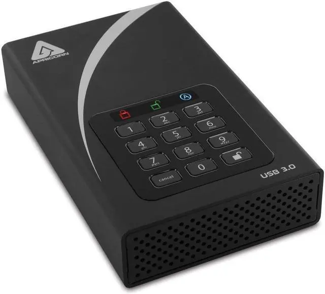 Alt view image 8 of 18 - Apricorn Aegis Padlock DT ADT-3PL256-12TB 12 TB Hard Drive - External - Desktop - TAA Compliant - USB 3.0 - 8 MB Buffer - Black - 256-bit Encryption Standard