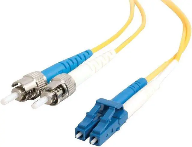 Alt view image 4 of 7 - THIS IS A 6M LC (MALE) TO ST (MALE) YELLOW DUPLEX RISER-RATED FIBER PATCH CABLE.