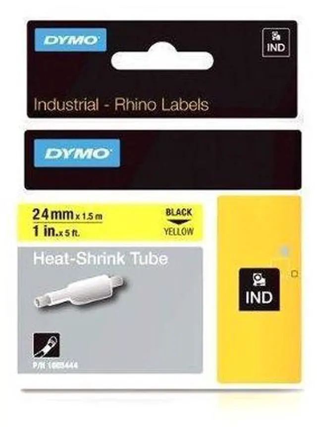 Alt view image 6 of 8 - DYMO 1805444 Industrial Heat Shrink Tubes for DYMO Industrial RhinoPro Label Makers, Black on Yellow, 1.00"