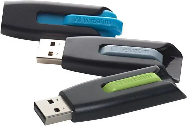 Alt view image 6 of 16 - Verbatim Store 'n' Go V3 16GB USB 3.0 Flash Drive - 3pk - Blue, Green, Gray 99126