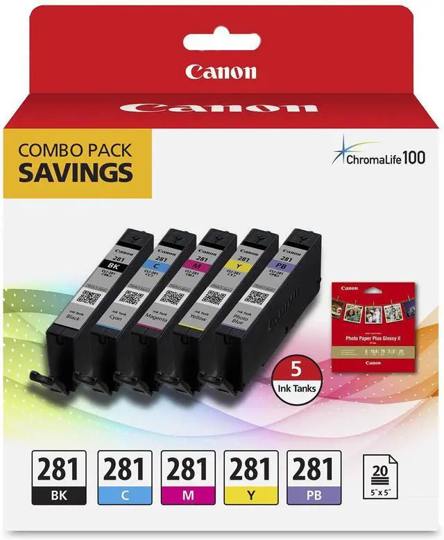 Alt view image 5 of 10 - Canon CLI-281 Ink Cartridge/Paper Kit Combo Pack Ink Cartridge/Paper Kit