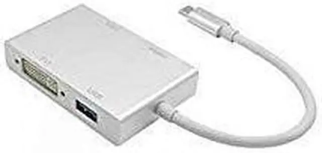 Alt view image 2 of 4 - Axiom 4N1USBCHVDU-AX 4-In-1 Multiport Adapter - External Video Adapter - Usb-C - Dvi, Hdmi, Vga, Usb 3.0