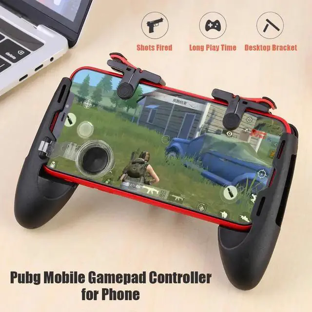 Alt view image 4 of 5 - 3 in 1 Mobile Gamepad Controller for PUBG Joystick Trigger Fire Button Key with Phone Holder Bracket for PUBG Game