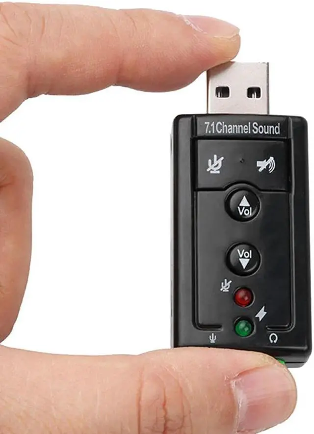 Alt view image 3 of 5 - 3.5mm AUX Headphone Microphone 7.1 Virtual USB Sound Card External Audio Adapter Stereo Headset Supports 3D Sound