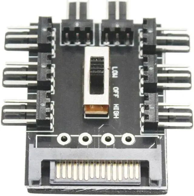 Main image of Cooler Cooling Fan Hub Practical Multi-functional Classic PC SATA 1 to 8 3Pin 12V Power Socket PCB Adapter