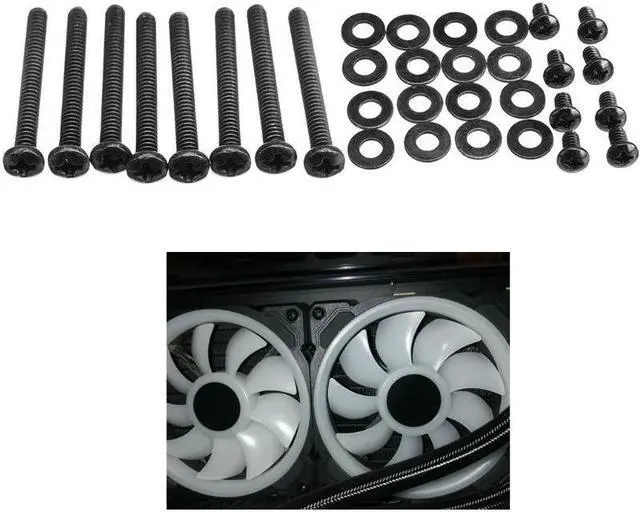 Alt view image 3 of 6 - Durable Metal Water Cooling Radiator Screw Kit Black For Corsair Hydro Series