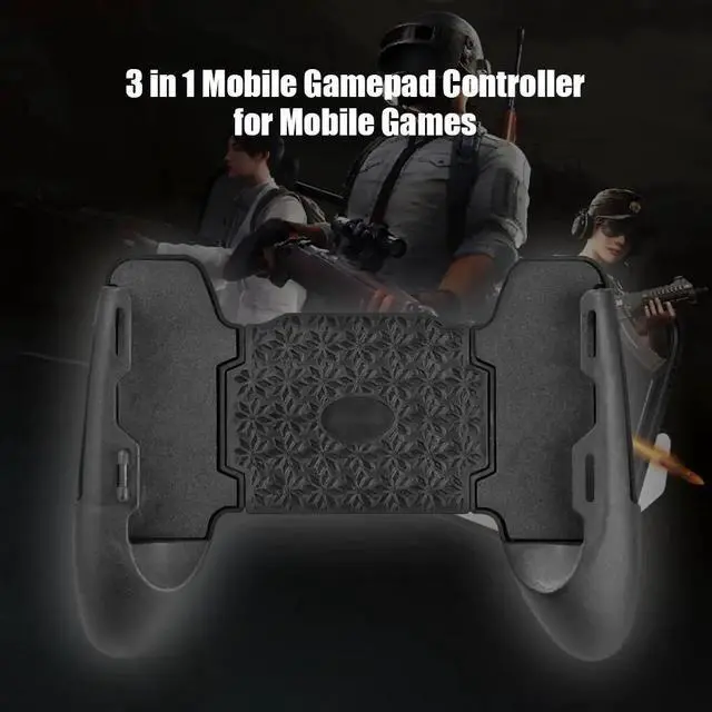 Alt view image 3 of 5 - 3 in 1 Mobile Gamepad Controller for PUBG Joystick Trigger Fire Button Key with Phone Holder Bracket for PUBG Game