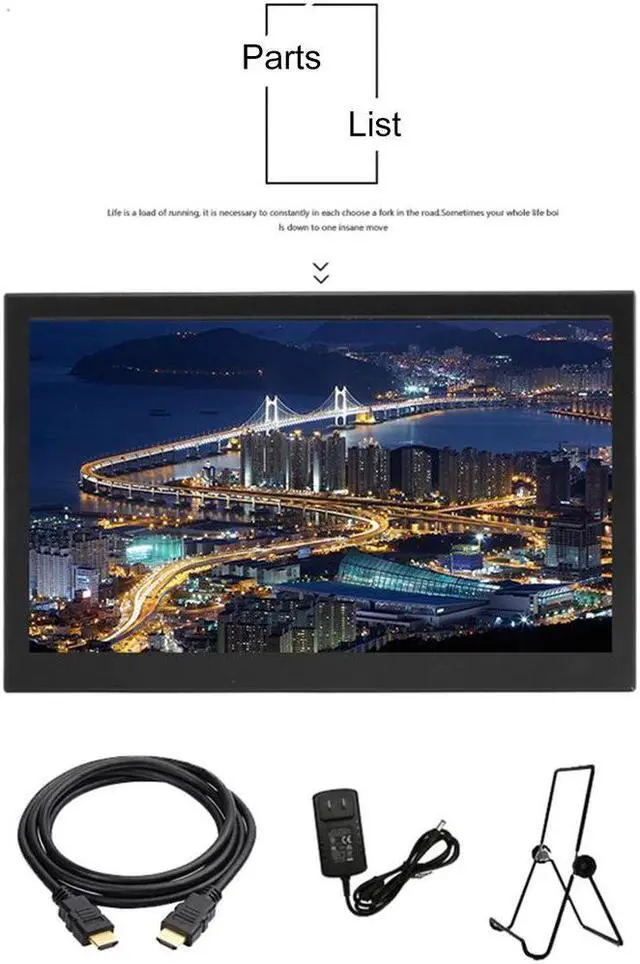 Alt view image 5 of 5 - 13.3 inch Portable Monitor  1366*768 HD IPS Display Computer LED Monitor with Leather Case for PS4 Pro/Xbox/Phone