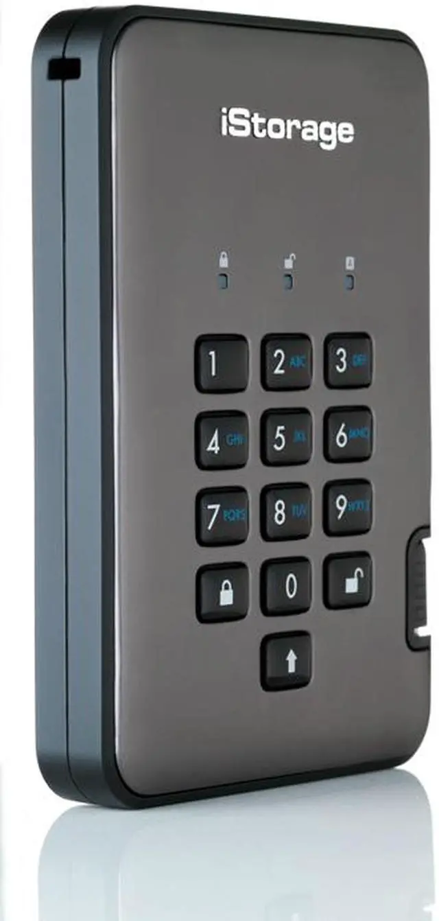 Alt view image 3 of 10 - iStorage diskAshur PRO2 SSD 4TB Secure portable solid state drive FIPS Level 2 certified - password protected, dust and water resistant, military grade hardware encryption IS-DAP2-256-SSD-4000-C-G