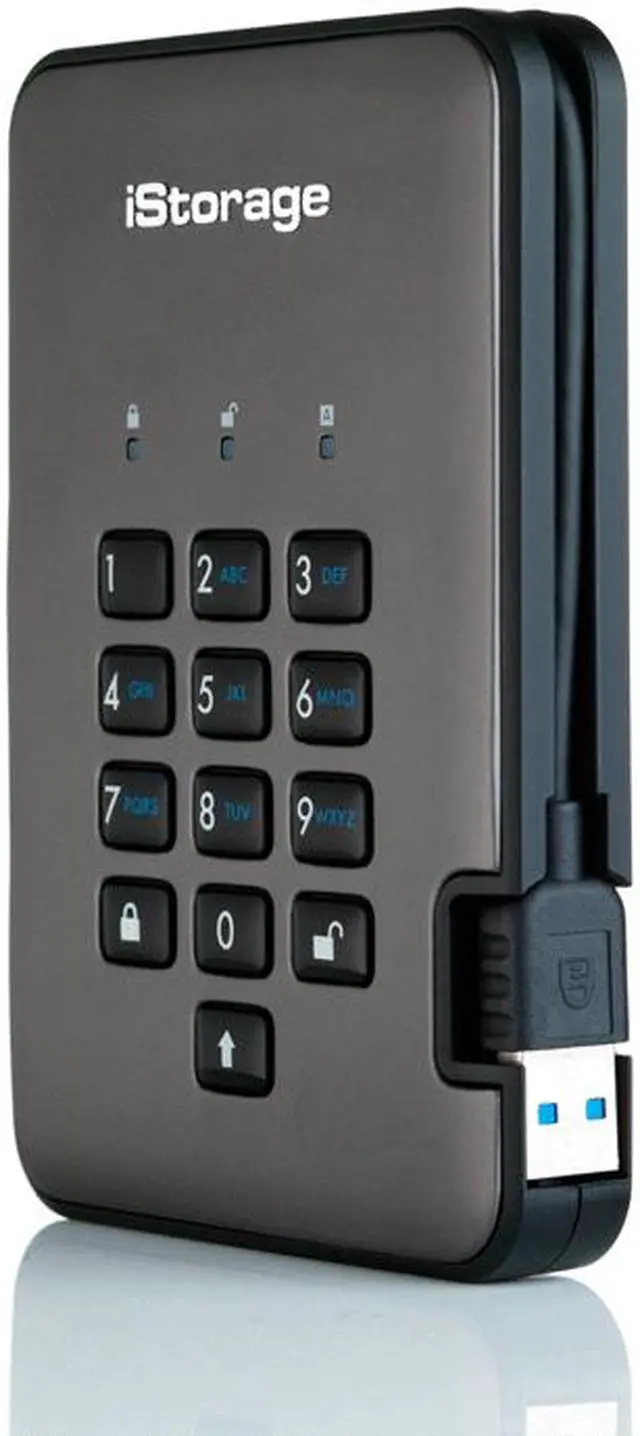 Main image of iStorage diskAshur PRO2 HDD 1TB Secure portable Hard Drive FIPS Level 3 certified - password protected, dust and water resistant, military grade hardware encryption.IS-DAP2-256-1000-C-X