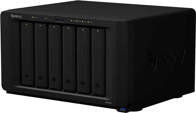 Alt view image 2 of 4 - Synology DiskStation DS1621+ NAS Server for Business with Ryzen CPU, 16GB Memory, 1TB M.2 SSD, 6TB SSD Storage, Synology DSM Operating System, iSCSI Target Ready