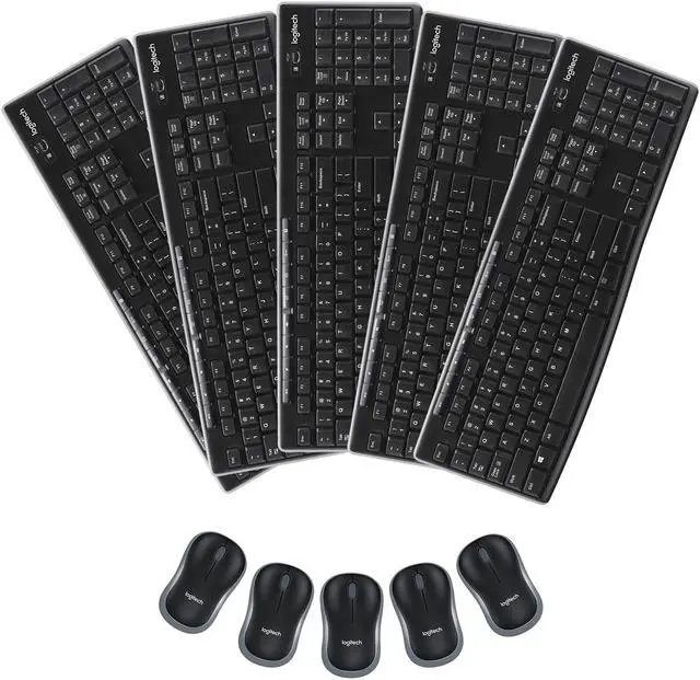 Main image of Logitech MK270 Wireless Keyboard & Mouse Combo Travel Home Office Modern Bundle for PC & Laptop, Pack of 5
