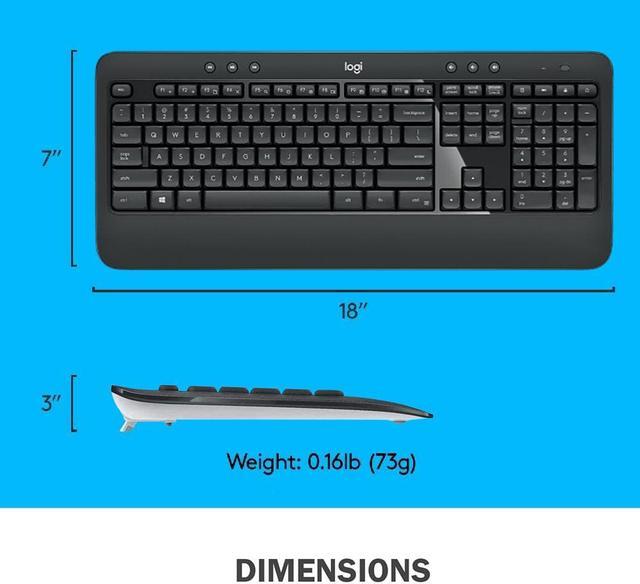 Alt view image 6 of 7 - Logitech MK540 Advanced Wireless Keyboard & Mouse Combo Travel Home Office Modern Bundle for PC & Laptop, Pack of 4