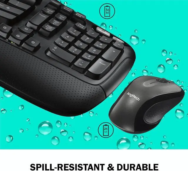 Alt view image 5 of 7 - Logitech MK670 Comfort Wave Wireless Keyboard & Mouse Combo Travel Home Office Modern Bundle for PC & Laptop, Pack of 2