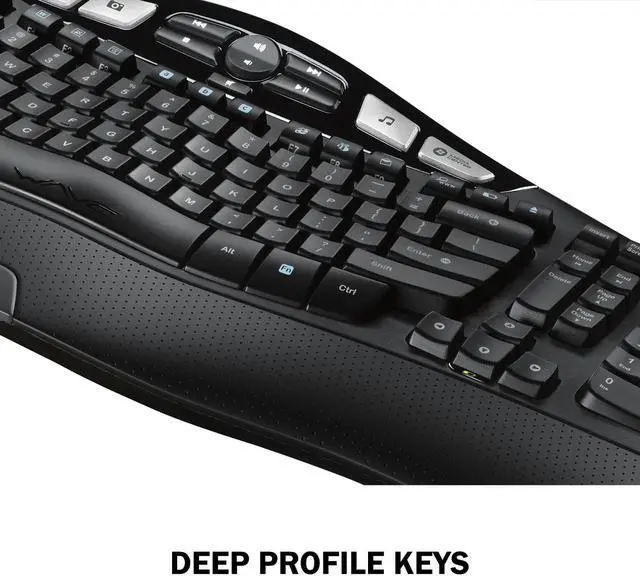 Alt view image 4 of 7 - Logitech MK670 Comfort Wave Wireless Keyboard & Mouse Combo Travel Home Office Modern Bundle for PC & Laptop, Pack of 2