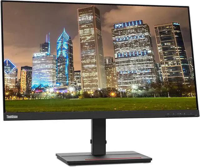 Alt view image 3 of 7 - Lenovo ThinkVision S24e-20 23.8" Full HD 1920 x 1080 WLED LCD Monitor 2-Pack Bundle with Mini Glow in the Dark Speaker, 250 Nit, FreeSync, HDMI-VGA, Raven Black, & Adjustable Desk Mount Monitor Stand
