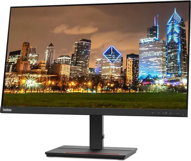 Alt view image 2 of 7 - Lenovo ThinkVision S24e-20 23.8" Full HD 1920 x 1080 WLED LCD Monitor 2-Pack Bundle with Mini Glow in the Dark Speaker, 250 Nit, FreeSync, HDMI-VGA, Raven Black, & Adjustable Desk Mount Monitor Stand