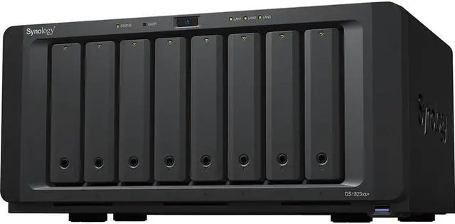 Alt view image 3 of 7 - Synology DiskStation DS1823xs+ NAS Server with Ryzen 3.35GHz CPU, 32GB Memory, 32TB HDD Storage, 1TB M.2 NVMe SSD, 1 x 10GbE LAN Port, DSM Operating System