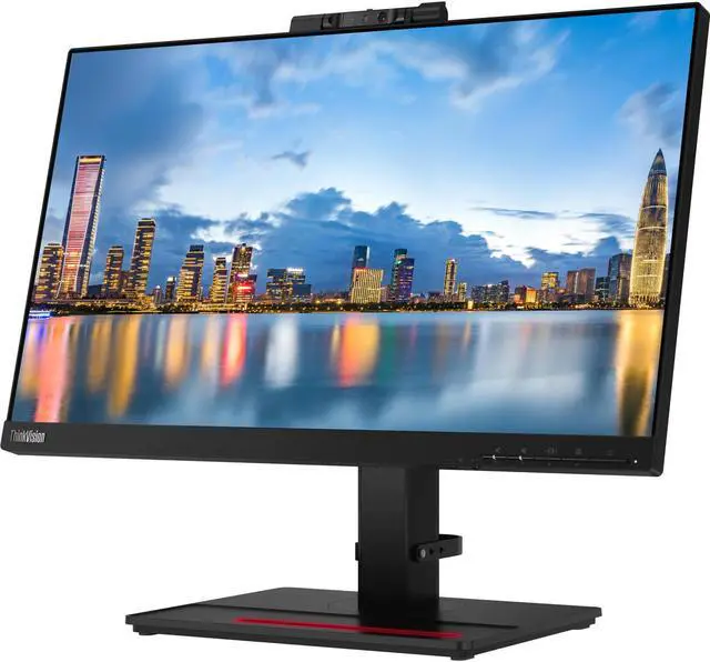 Alt view image 2 of 7 - Lenovo ThinkVision T22v 22-inch, 2-Pack Bundle with T22i, HDMI, DisplayPort, Webcam, Speaker, Microphone, Dual Monitor Stand, ThinkPad USB-C Dock, MK670 Wireless Keyboard & Mouse, Mouse & Wrist Pad