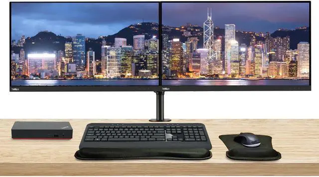 Main image of Lenovo ThinkVision T27p 27 3840 x 2160 4K UHD, 2-Pack Bundle with DisplayPort, Ethernet, Dual Monitor Stand, ThinkPad USB-C Dock, MK540 Wireless Keyboard & Mouse, Mouse & Wrist Pad, CAM 313 Webcam