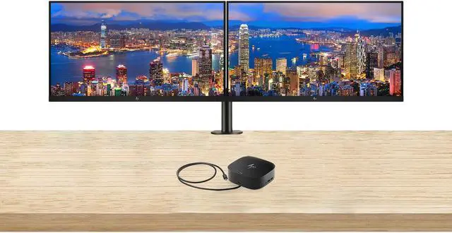 Main image of HP EliteDisplay E22 G5 22-inch Full HD LED-Backlit LCD IPS Monitor, 2-Pack Bundle with HDMI, USB Hub, and DisplayPort, Desk Mount Dual Monitor Stand, HP USB-C Multiport G5 Dock