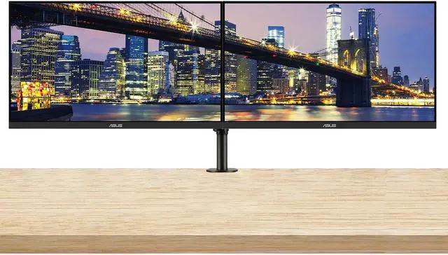Main image of Asus VA24ECPSN 24-inch 1080P Full HD IPS LCD Business Monitor, 2-Pack Bundle with Dock, DisplayPort, HDMI, USB-C, Ethernet, USB Hub, Integrated Speaker, Desk Mount Dual Monitor Stand